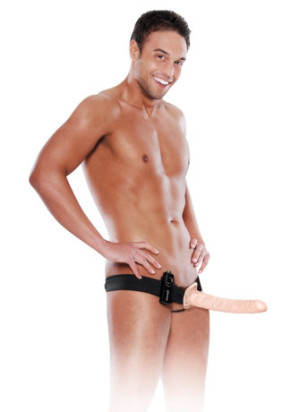 10" Vibrating Hollow Strap-on